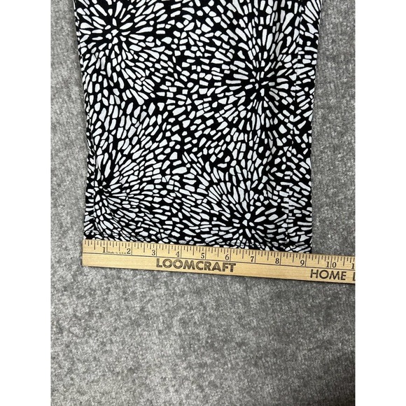 DKNY Brushed Jersey Pull On Pants Womens Size Small Stretch Black White Pockets - Picture 13 of 13